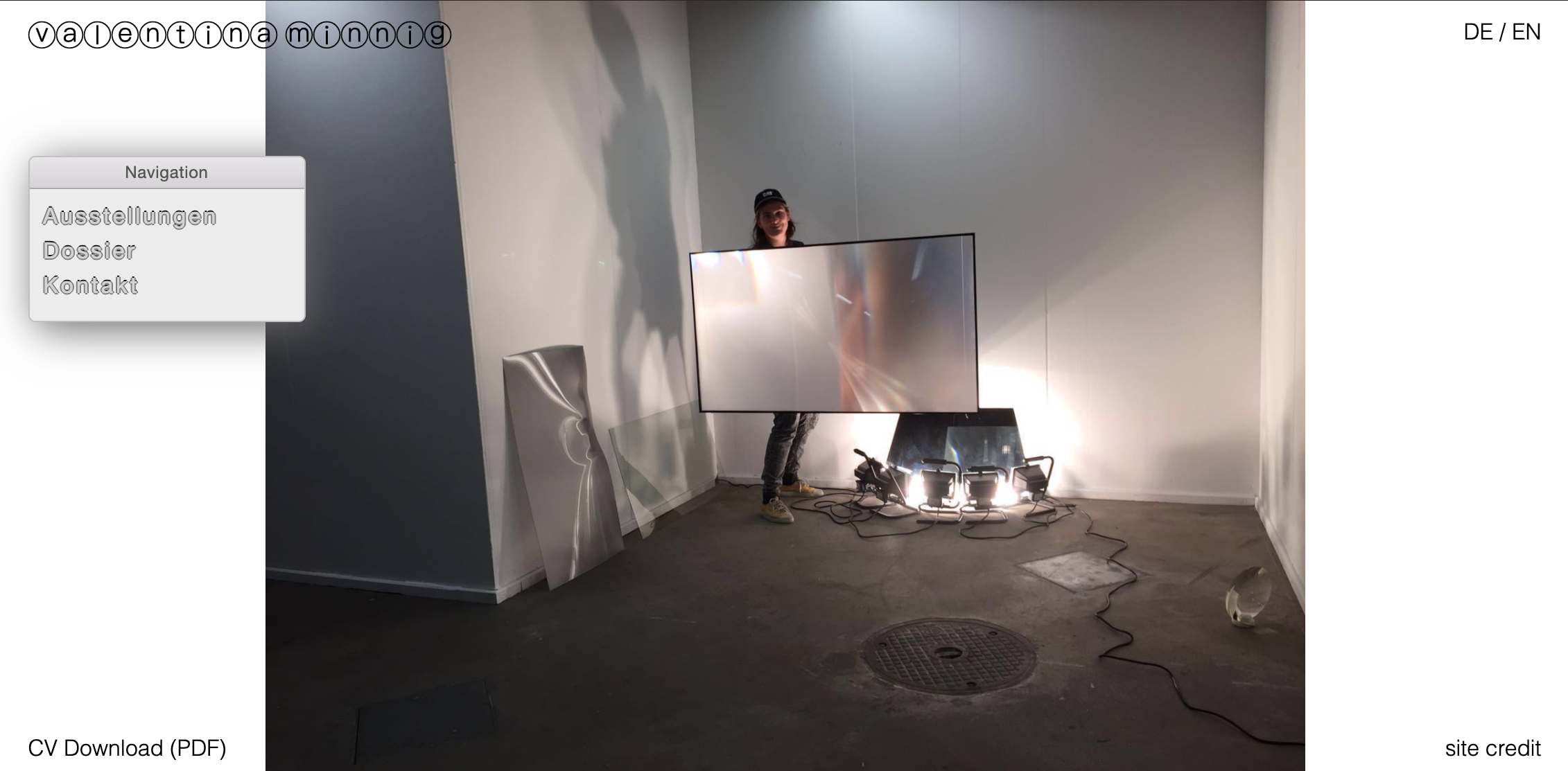 Web design prototype for an artist portfolio.