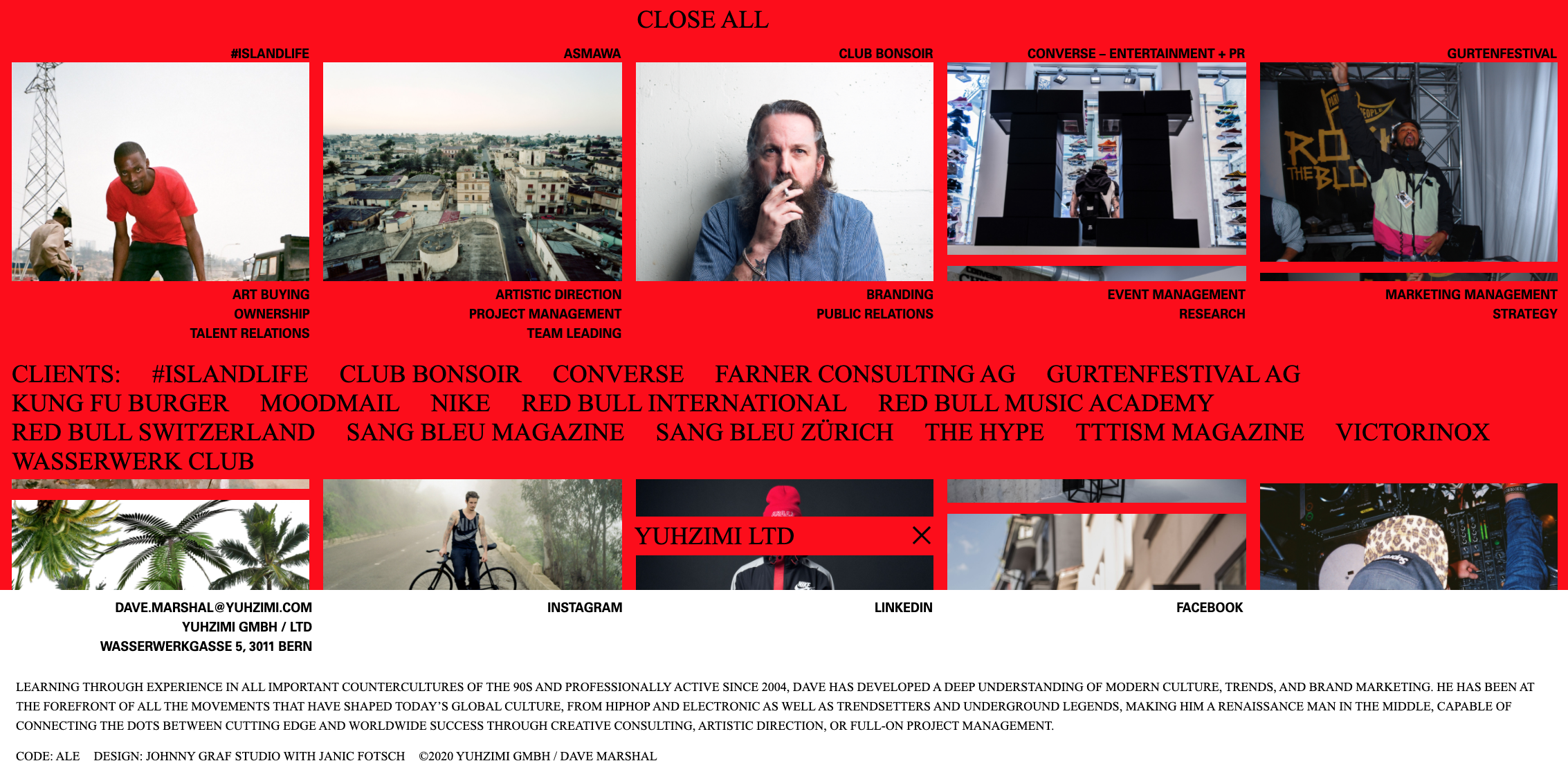 Website for a photographer portfolio.